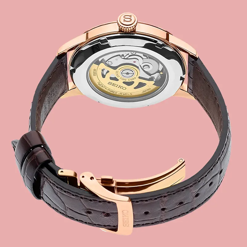 Seiko Presage Cocktail Time 'Manhattan' Calfskin Men's Watch- SRPB46J1